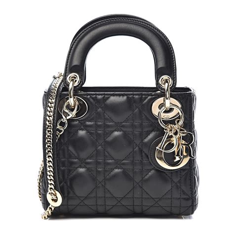 mini lady dior black|Lady Dior chain pouch review.